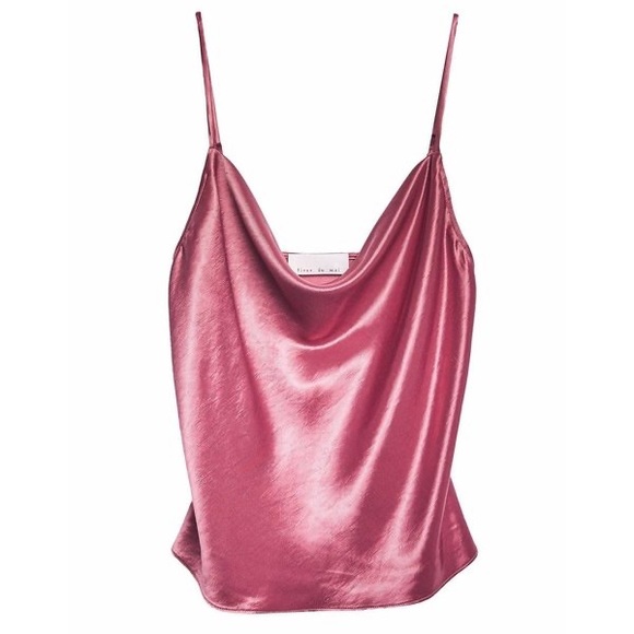FLEUR DU MAL pink luster cowl neck cami tank - Picture 3 of 7